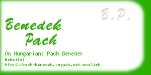 benedek pach business card